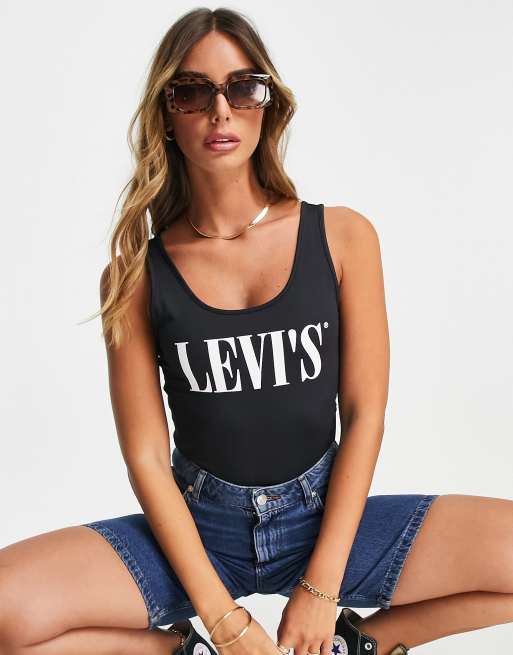 Levi's - Sort bodystocking med grafisk logo
