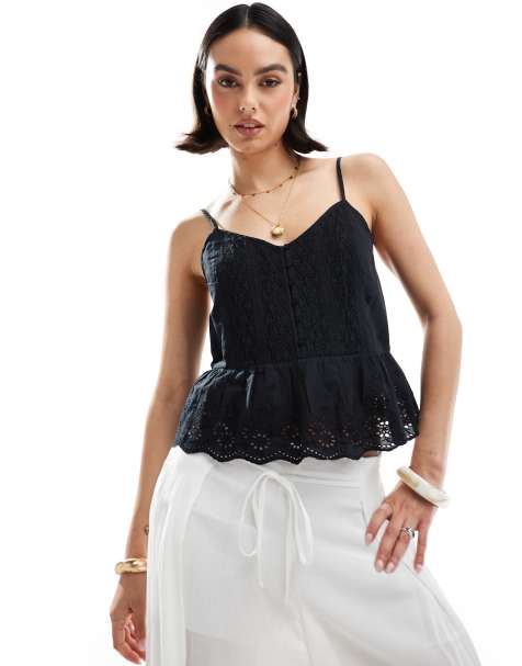 Levi's - Sort cami-top med broderier - view 1