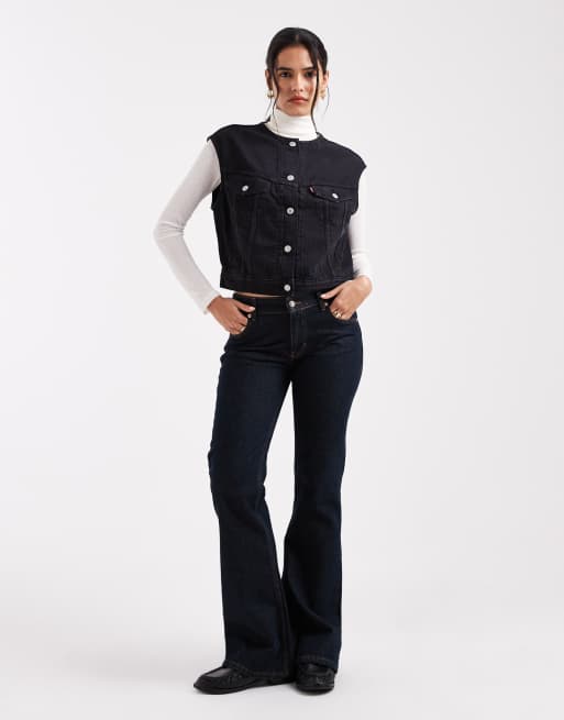 Levi's - sort denim vintagevest med bluse, 3 af 4