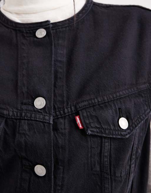Levi's - sort denim vintagevest med bluse, 4 af 4