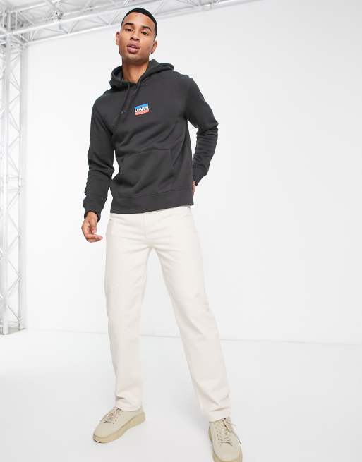 Levi's - Sort hættetrøje med sportslogo på brystet, 4 af 4