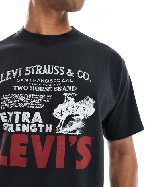 Levi's - Sort oversized T-shirt med cowboy-plakatprint i retro-stil, 4 af 4