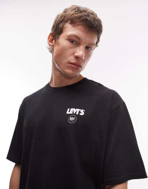 Levi's - Sort oversized T-shirt med grafisk rygprint, 5 af 5