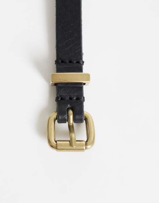 Levi's - Sort skinny bælte med guldspænde, 3 af 3