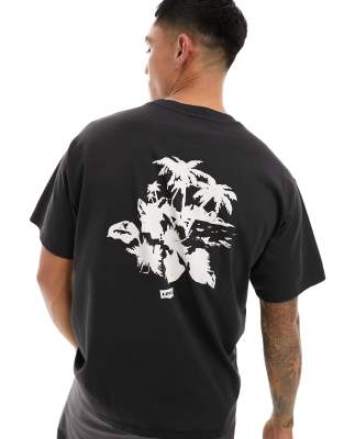 Levi's - Sort T-shirt med centreret palmelogo på brystet og palmeprint på ryggen