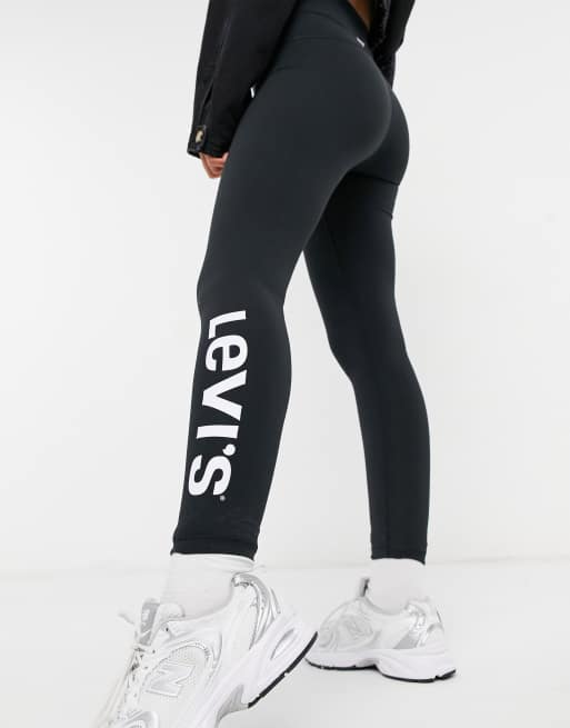 Levi's - Sorte leggings med logo, 3 af 4