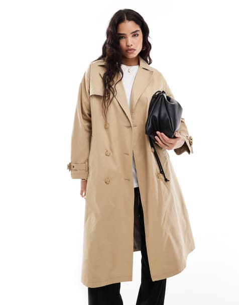 Levi's – Spade – Locker geschnittener Twill-Trenchcoat in Hellbraun mit Gürtel - view 1