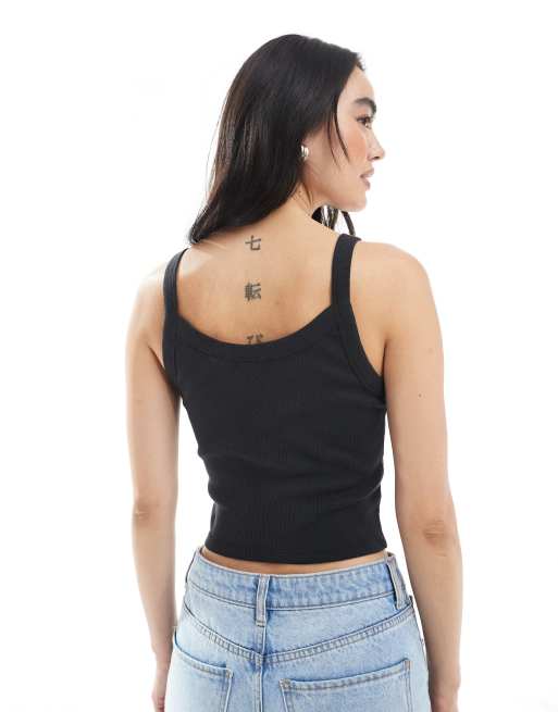 Levi's – Sportliches, geripptes Basic-Tanktop in Schwarz, 2 von 4