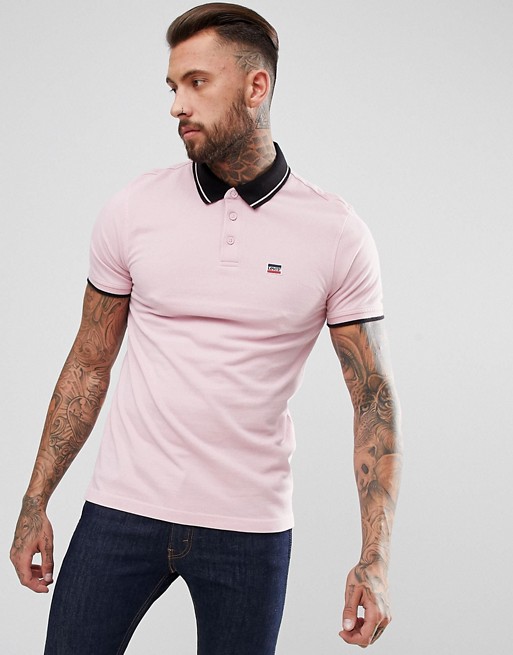 Levi's sportwear logo polo shirt in pink | ASOS
