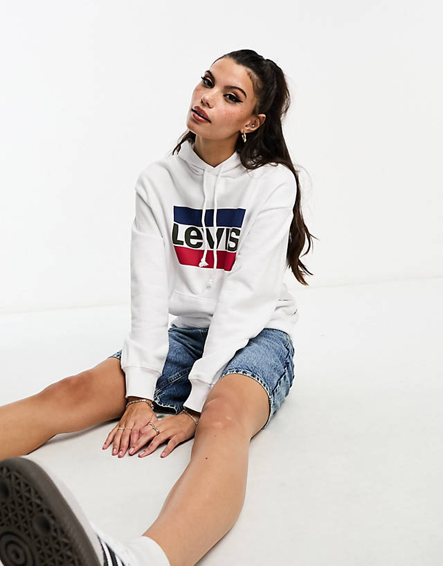 Levi's - sporty logo hoodie in white