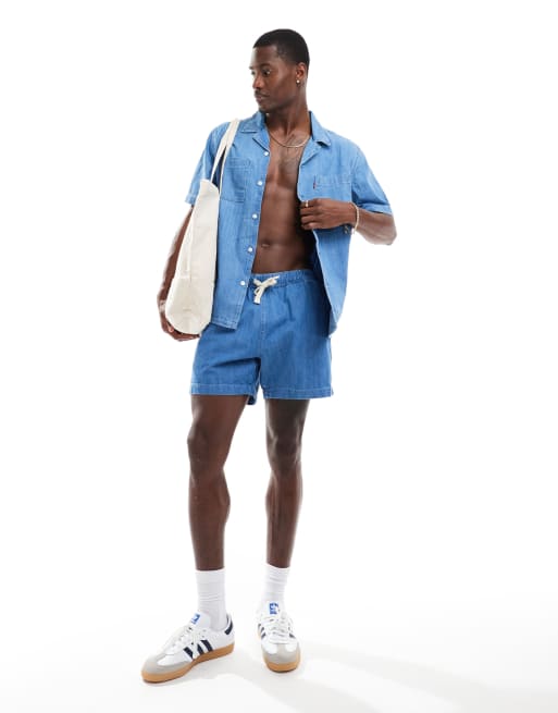 Levi's - Standard Camp - Overhemd in blauw denim, deel van co-ord set