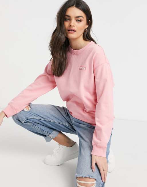 Levi s standard crew neck sweatshirt in pink