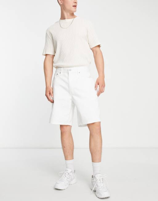 Levi white hot sale denim shorts