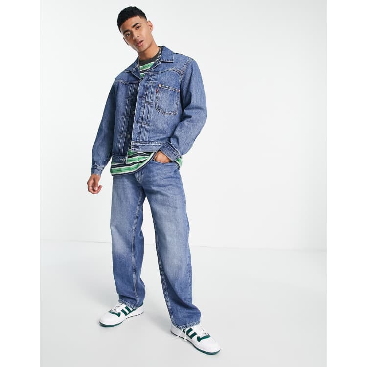 Levi's stay loose denim trucker jacket in blue wash | ASOS