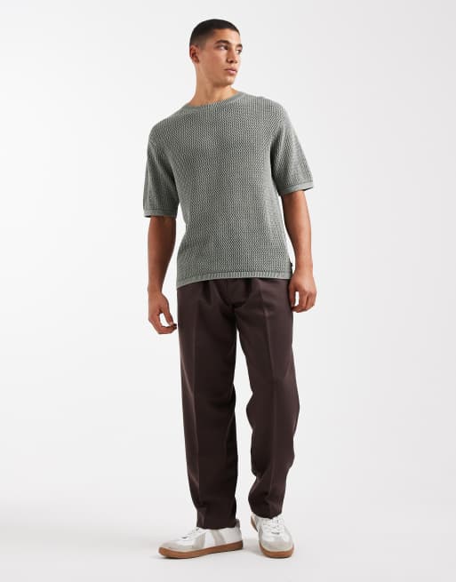 Levi's - Stinson - Opengebreid T-shirt in kaki, 2 van 5