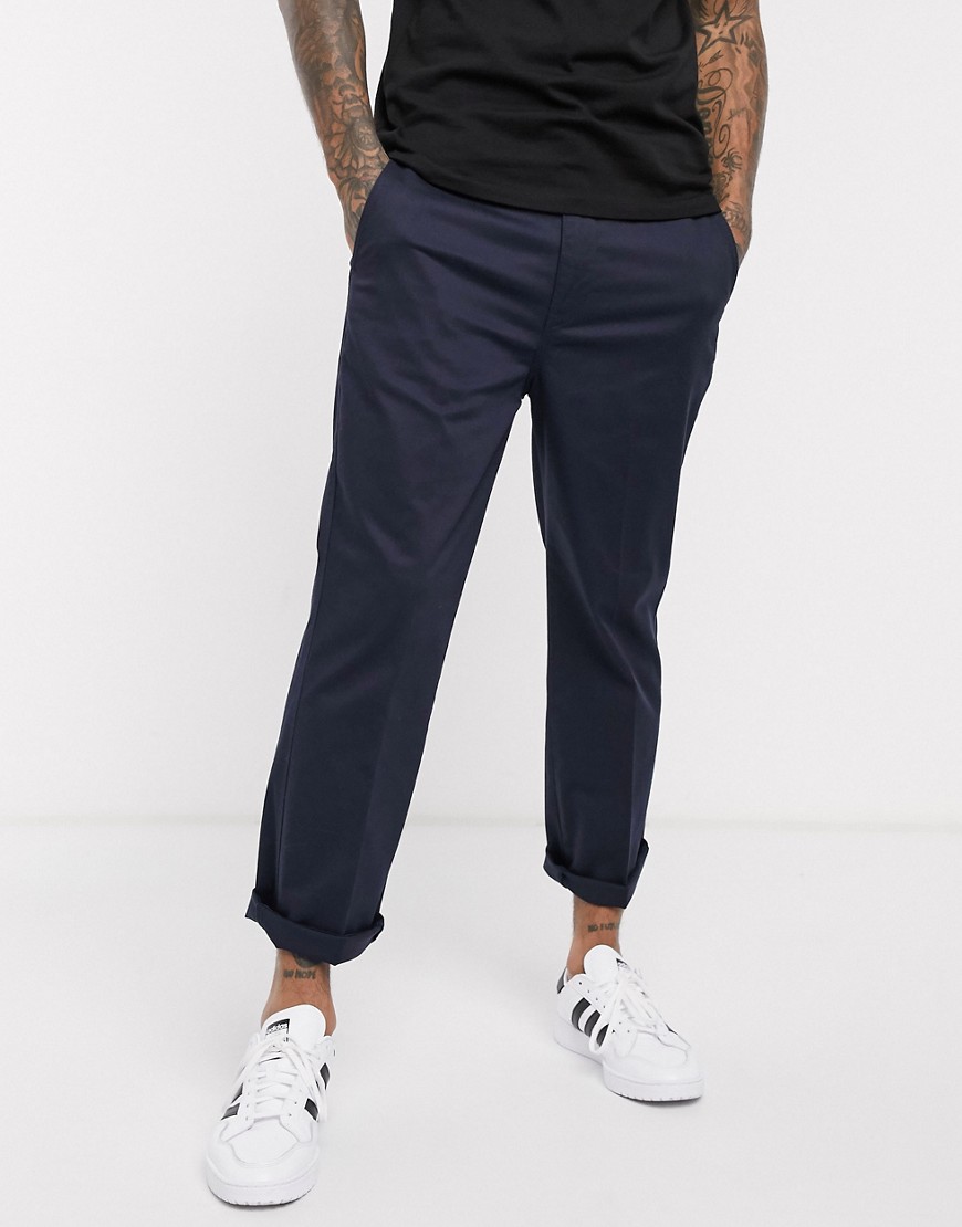Levi's straight fit cropped chinos pressed crease front in baltic navy wash