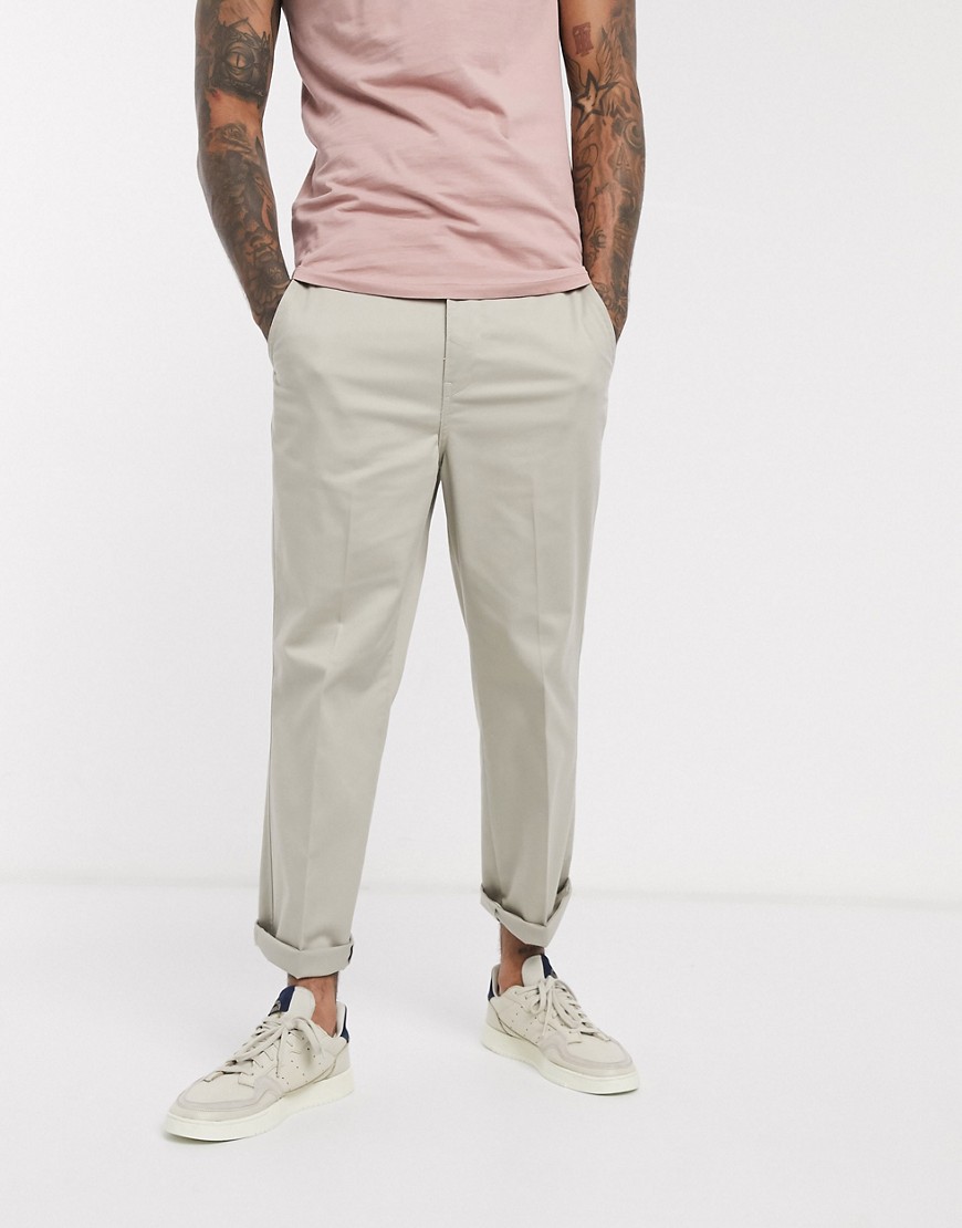 Levi's straight fit cropped chinos pressed crease front in sandhill beige wash