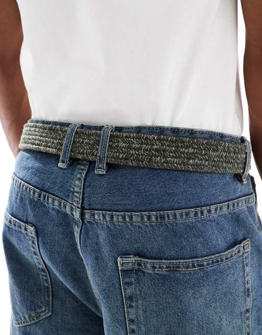 Levi's stretch woven webbing belt in olive green, 3 of 3