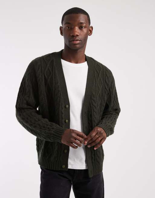 Levi's – Strickjacke aus grobem Wollmix in Braun