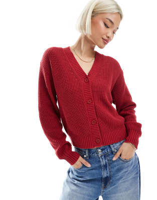 Levi's - Strickjacke in Rot mit Knopfleiste