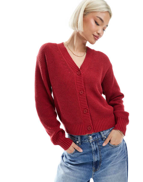 Levi's – Strickjacke in Rot mit Knopfleiste - view 1