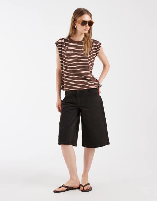 Levi's striped tank top in brown, 2 of 4