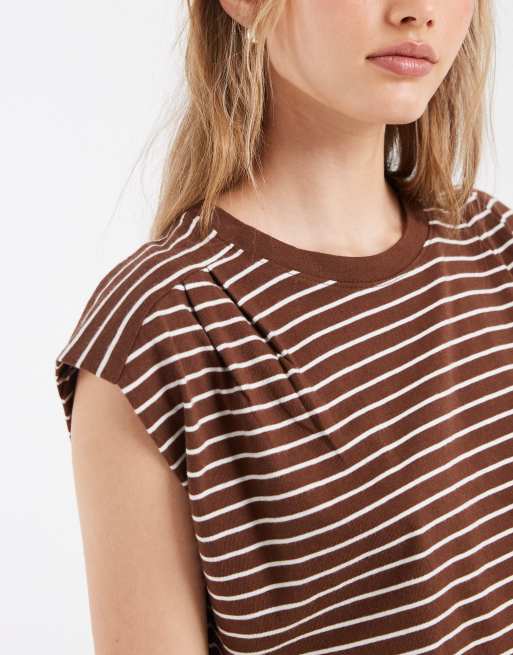 Levi's striped tank top in brown, 3 of 4