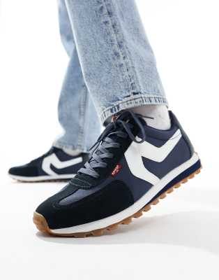 Levi's - Stryder - Baskets en daim mélangé à logo - Bleu marine