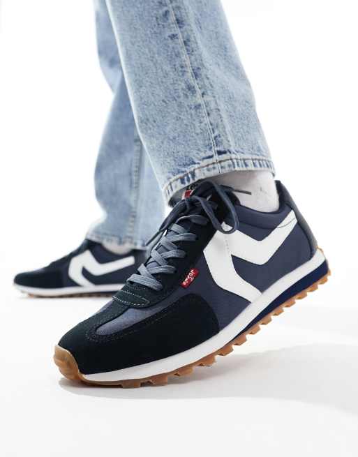Levi's – Stryder – Marinblå sneakers i mockamix med logga