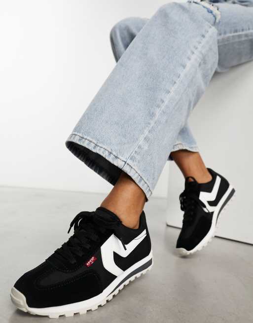 Levi's Stryder runner trainer in black suede mix