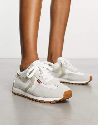  Stryder runner trainer in cream suede mix