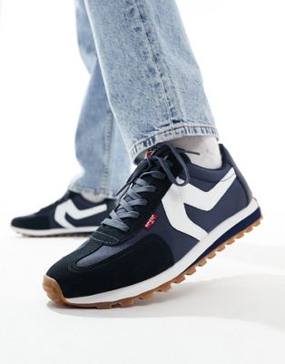 Levi's Stryder trainer in navy suede mix with logo