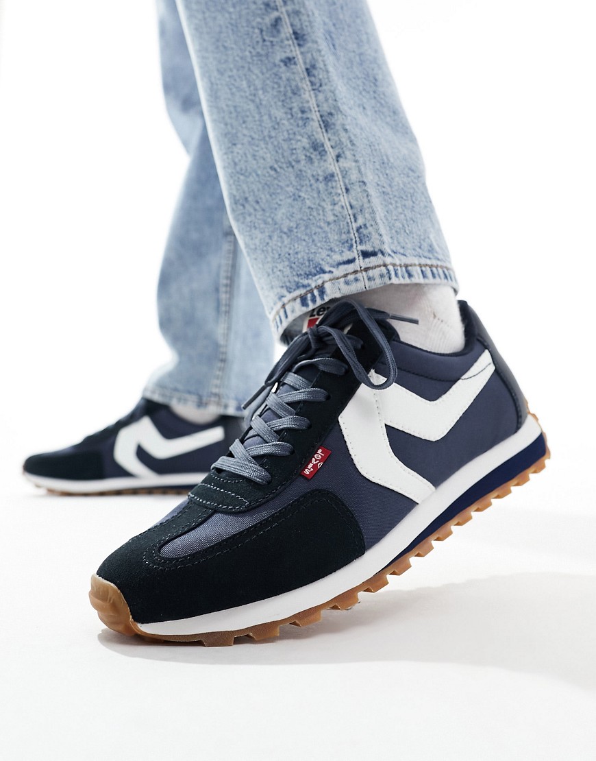Levi’s Stryder trainer in navy suede mix with logo