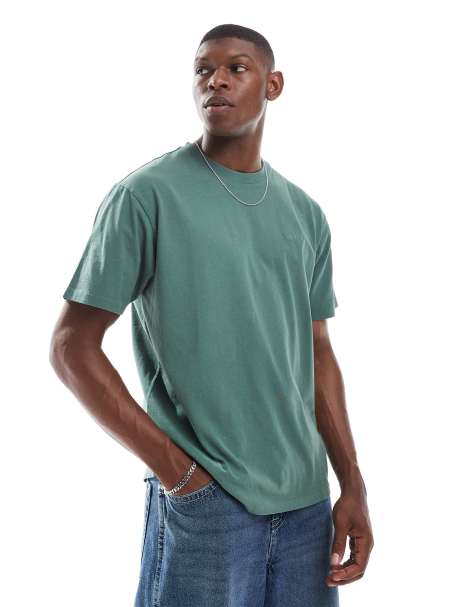 Levi's – Stückgefärbtes Oversize-T-Shirt in Mittelgrün mit farblich abgestimmtem Logo im Vintage-Stil - view 1