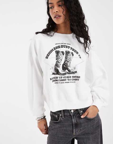 Levi's - sudadera boxy vintage estampada en blanco - view 1