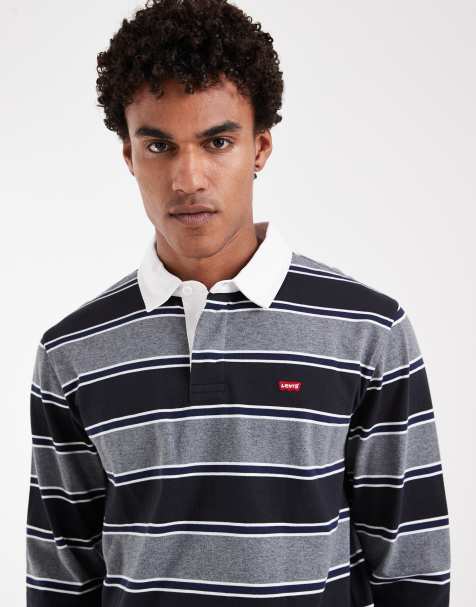 Levi's - Sudadera clásica a rayas de rugby en gris - view 1