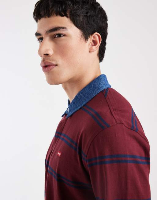 Levi's - sudadera clásica de rayas de rugby en rojo, 4 de 5