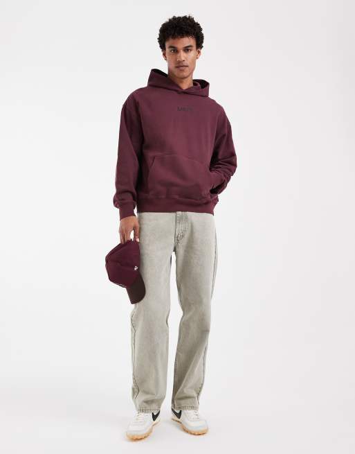 Levi's - sudadera con capucha con estampado gráfico de logo sunset en burdeos, 3 de 5