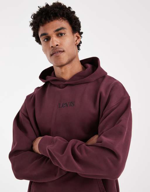 Levi's - sudadera con capucha con estampado gráfico de logo sunset en burdeos, 5 de 5