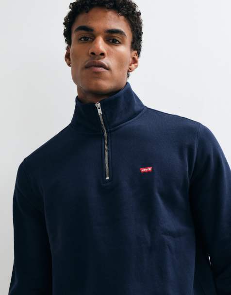 Levi's sudadera con cremallera de un cuarto en azul marino - view 1