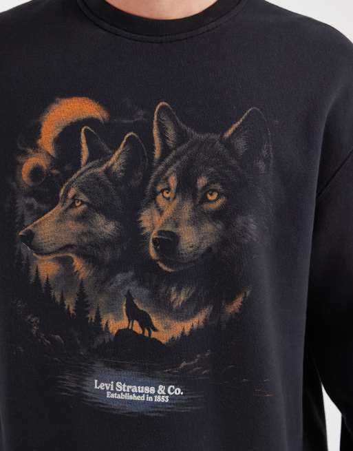 Levi's - Sudadera relajada con estampado gráfico en negro, 3 de 5
