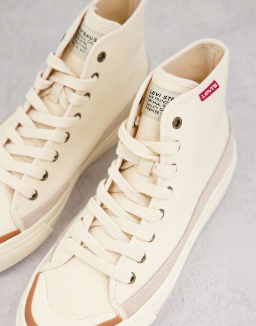 Levi's suede lace up sneakers in ecru | ASOS