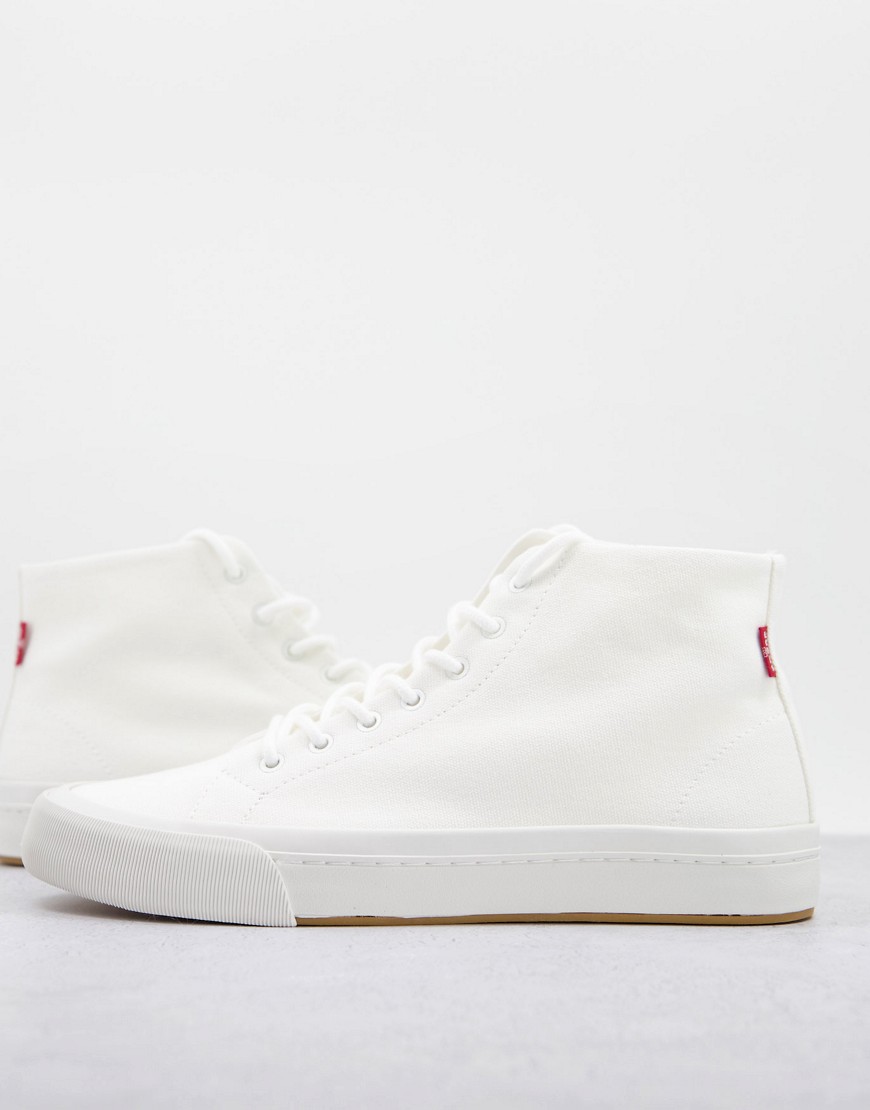 Levi's summit mid top sneakers in white with small logo