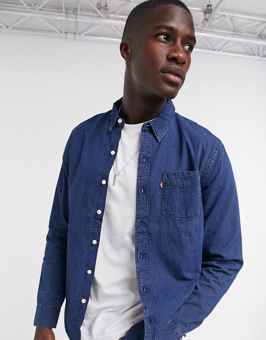 Levi's – Sunset 1 – Indigoblå, långärmad skjorta med ficka