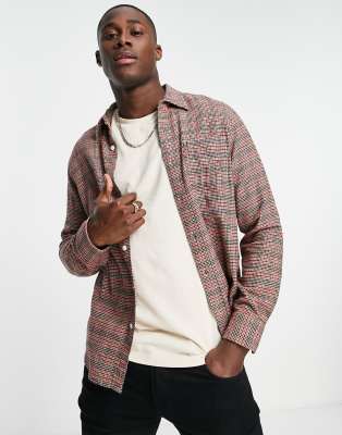 Levi's sunset 1 pocket puppytooth check standard fit shirt in red - ASOS Price Checker