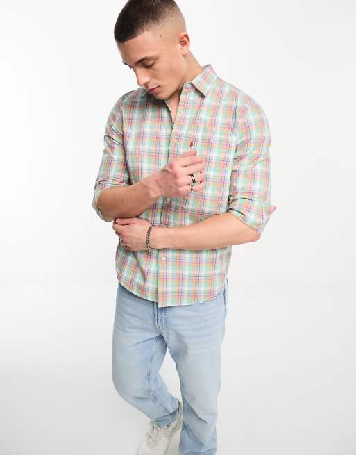 Levis check shop shirt mens