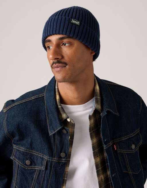 Levi's Sunset beanie in blue denim, 4 of 4