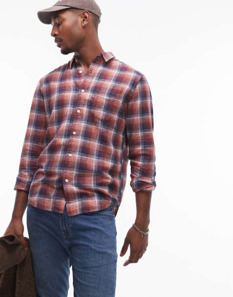 Levi's - Sunset - Camicia vestibilità classica blu navy a quadri in misto cotone e lino con 1 tasca - view 1