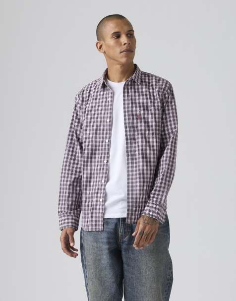 Levi's - Sunset - Camisa a cuadros morados con bolsillo de algodón - view 1