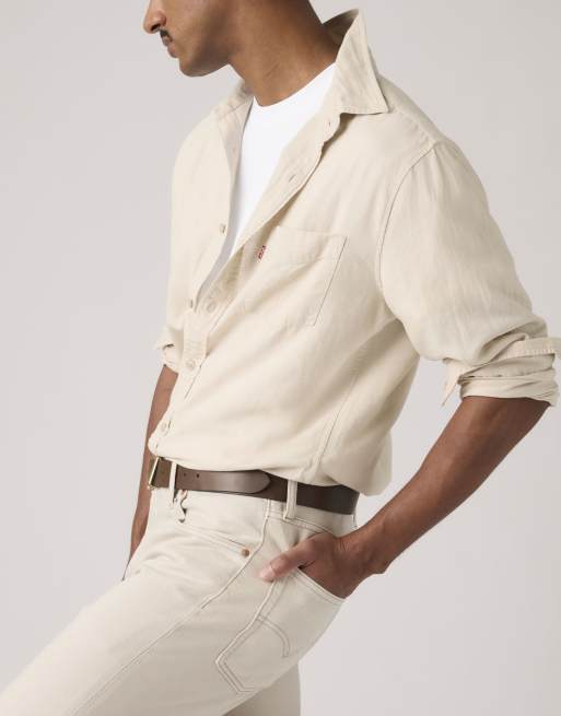 Levi's - Sunset - Camisa beis con bolsillo de algodón, 2 de 4